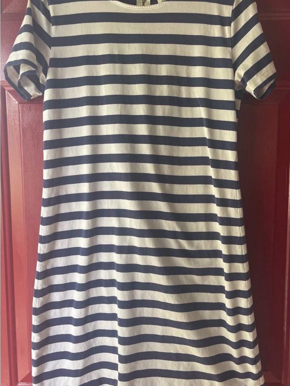 Vineyard Vines Women’s Navy and White Striped Cotton Tee Dress